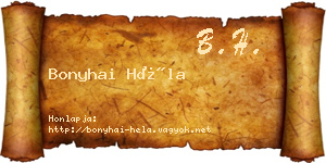 Bonyhai Héla névjegykártya