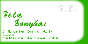 hela bonyhai business card